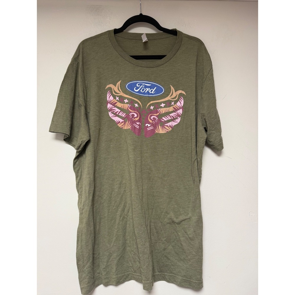 Ford Graphic T Shirt Green Bella Canvas Wings Logo 2XL